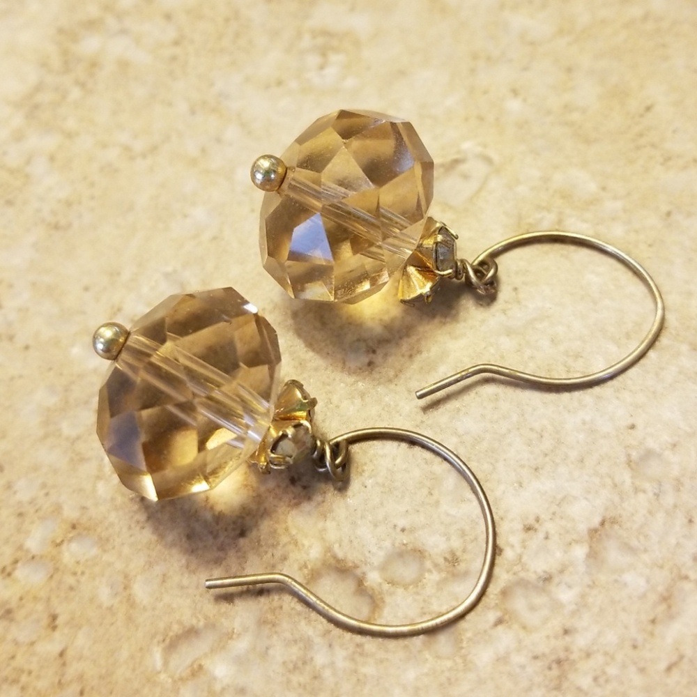 Stella & Dot champagne bauble earring-retired